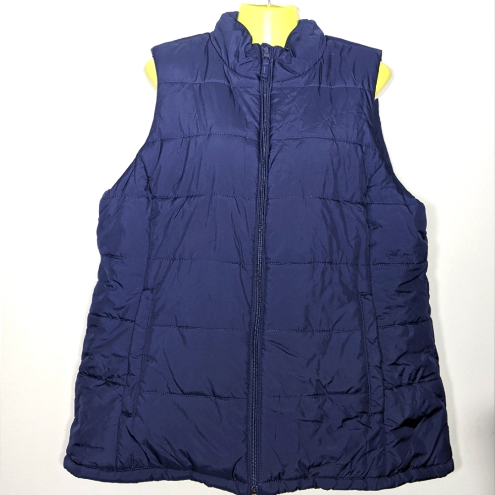 NEW Amazon Essentials Women's Mid-Weight Puffer Vest blue Sz XL